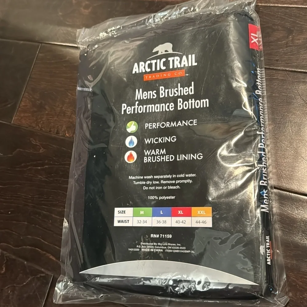 Arctic trail men’s brushed performance bottom NWT XL